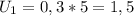 U _{1} =0,3*5=1,5