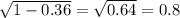 \sqrt{1-0.36} = \sqrt{0.64} =0.8