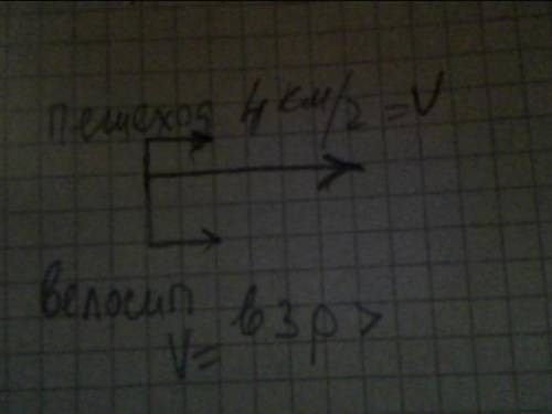 Пешеход проходит 4км в час это в 3 раза меньше чем велосипедист проезжает за это время на сколько ки