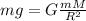 mg=G \frac{mM}{R^2}