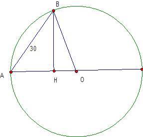 Плз ! из точки окружности проведены диаметр и хорда. длина хорды 30 см. проекция хорды на диаметр от