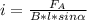 i= \frac{ F_{A} }{B*l*sin \alpha }