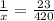 \frac{1}{x}= \frac{23}{420}