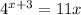 4^{x+3}=11x\\&#10;