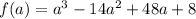 f(a)=a^3-14a^2+48a+8