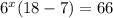 6^{x}(18 - 7) =66