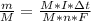 \frac{m}{M} = \frac{M*I*\Delta t}{M*n*F}