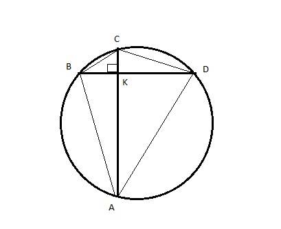 Хорды ac и bd некоторой окружности перпендикулярны и пересекаются в точке k. известно, что bc=2 корн