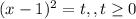 (x-1) ^{2}=t, , t \geq 0