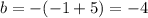 b=-(-1+5 )=-4