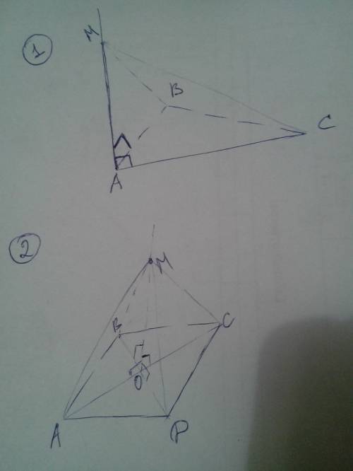 Начертить рисунки к ! 1. прямая ma перпендикулярна плоскости треугольника abc. докажите, что ma перп
