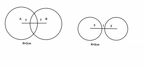 21.отметьте точки а и в так,что ав=5см. проведите окружности одинакового радиуса с центрами а и в та