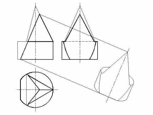 Нужно начертить 3 проекцию и сделать срез (хотя бы набросками)