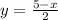 y=\frac{5-x}{2}