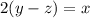 2(y-z)=x