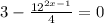 3- \frac{ 12^{2x-1} }{4} =0