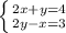 \left \{ {{2x+y=4} \atop {2y-x=3}} \right.