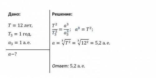 Звездный период обращения юпитера вокруг солнца составляет 12 лет. каково среднее расстояние от юпит