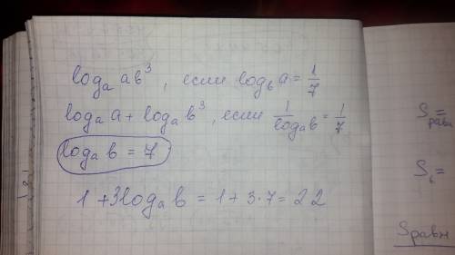 Решить логарифм log a (ab^3), если log b a= 1/7