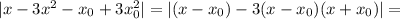 |x-3x^2-x_0+3x_0^2|=|(x-x_0)-3(x-x_0)(x+x_0)|=