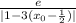 \frac{e}{|1-3(x_0-\frac{1}{2})|}