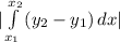 |\int\limits^{x_2}_{x_1} {(y_2-y_1)} \, dx |