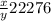 \frac{x}{y} 22276