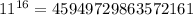 11^{16}=45949729863572161