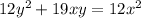 12y^2+19xy=12x^2