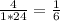 \frac{4}{1*24} = \frac{1}{6}