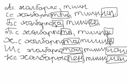 Разбор по падежам 2 слова: жолбарыс тиин