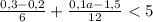 \frac{0,3-0,2}{6} + \frac{0,1a-1,5}{12} <5&#10;