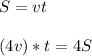 S=vt\\\\(4v)*t=4S