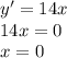 y'=14x \\ 14x=0 \\ x=0