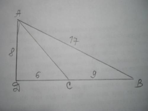 Втреугольнике авс известно что ab=17см, bc=9см угол с тупой, высота ad=8см.найдите сторону ас.