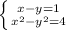 \left \{ {{x-y=1} \atop {x^2-y^2=4}} \right.