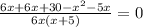 \frac{6x+6x+30 -x^2-5x}{6x(x+5)} =0&#10;&#10;