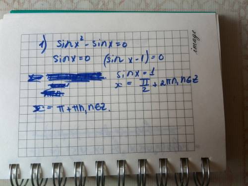 1.решить уравнения а) sinx²-sinx=0 б) sin(2x-пи)-1=0 2. выражения а) (sin²α+tg²αsin²α)ctgα б) дробь: