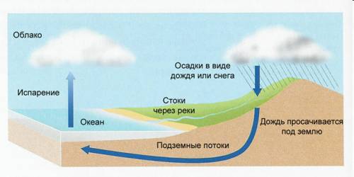 По окружаещему миру задали написать о круговороте воды в природе