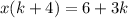 x(k+4)=6+3k