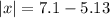 |x|=7.1-5.13