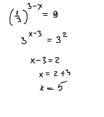 Найдите корень уравнения: (1/3)в степени3-х=9