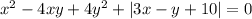 x^2-4xy+4y^2+|3x-y+10|=0