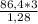 \frac{86,4*3}{1,28}