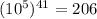 (10^5)^{41}=206