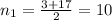 n_1= \frac{3+17}{2} =10