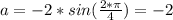 a = -2 *sin( \frac{2* \pi }{4}) = -2