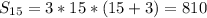 S_{15}=3*15*(15+3)=810