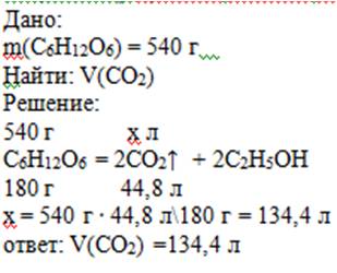 Обчисліть об’єм вуглекислого газу за нормальних умов (в літрах), що виділяється при спиртовому броді