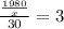 \frac{ \frac{1980}{x}}{30}=3